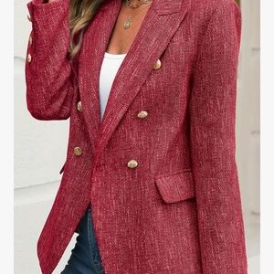 Women's Double-Breasted Pink Jacket